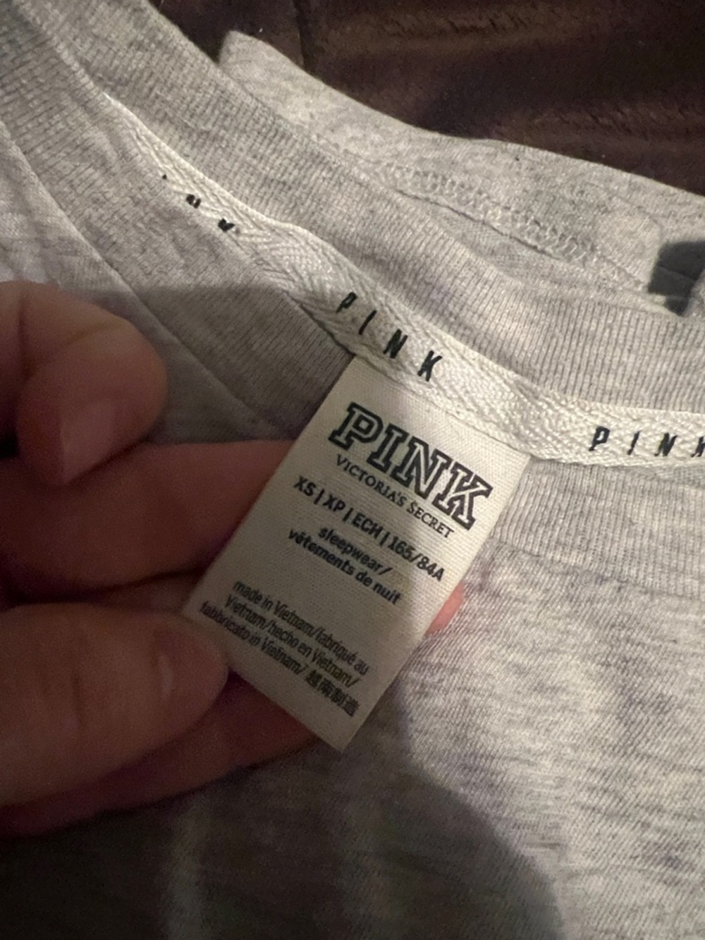 PINK Victoria's Secret Gray Short Sleeve Tee & Gray Camo Short Sleeve SMALL/XS - Picture 3 of 3